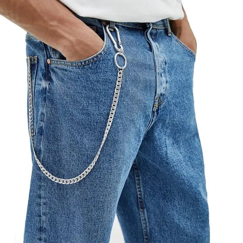 Vintage 45cm Stainless Steel Punk Hip-hop Trendy Belt Waist Key Ring Size ONE SIZE - 1 Thumbnail