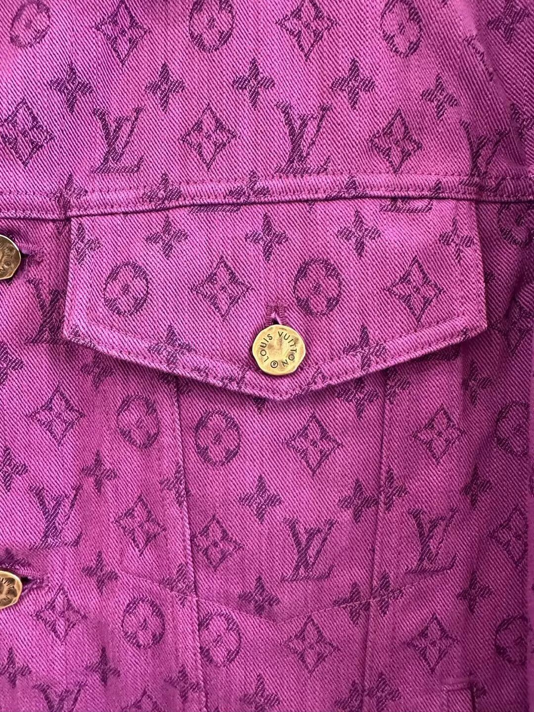 Louis Vuitton LV Men's Purple Monogram Denim Jacket 50 New Size US M / EU 48-50 / 2 - 5 Thumbnail