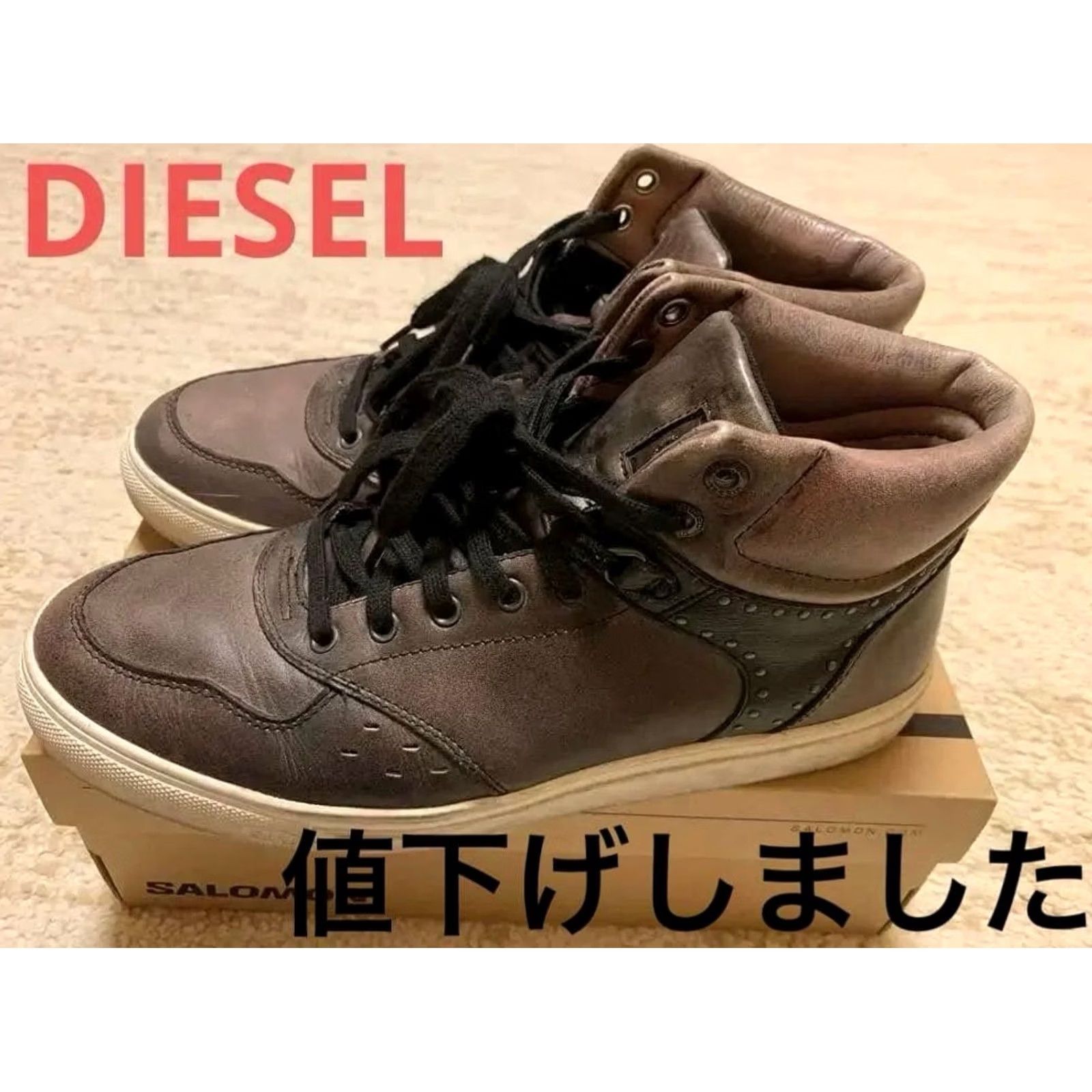 Diesel VINTAGE Diesel Men 9.0US Leather High-Cut Sneakers Rare Luxury Casual Stylish Durable Size US 9 / EU 42 - 8 Thumbnail