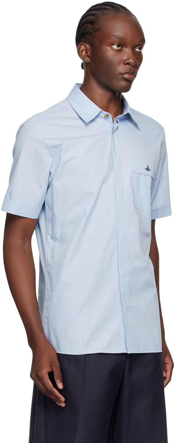 Vivienne Westwood o1y0525 Logo Solid Color Shirt in Sky Blue Size US M / EU 48-50 / 2 - 4 Thumbnail