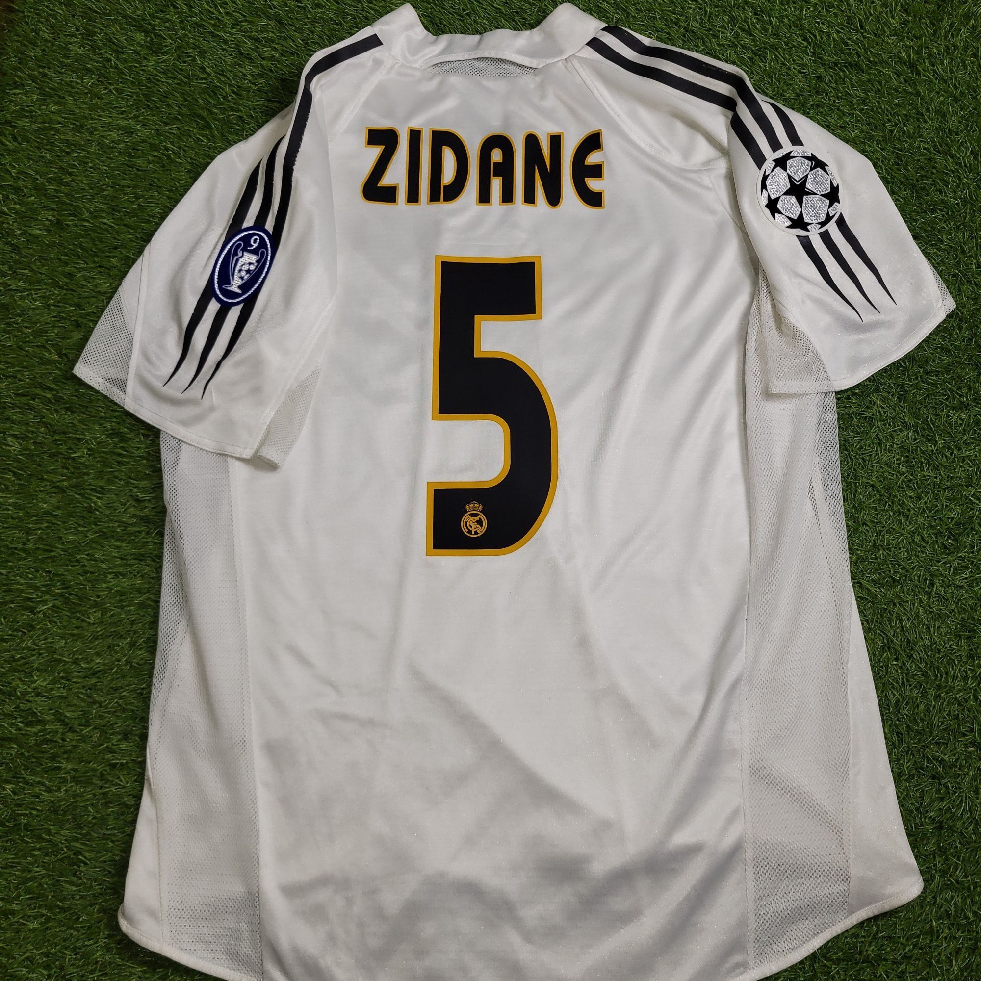 Adidas Zidane Real Madrid PLAYER ISSUE UEFA 2004 2005 Soccer Jersey Size US L / EU 52-54 / 3 - 1 Thumbnail