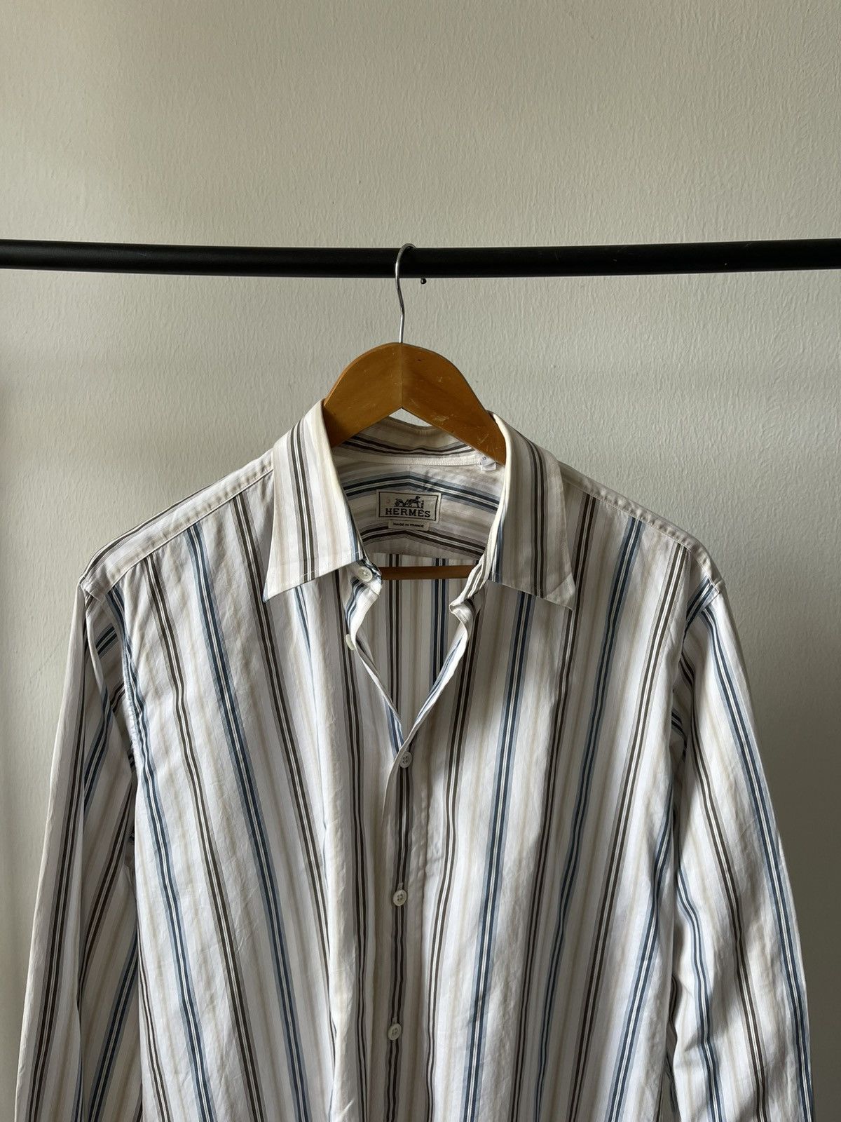 Hermes Hermes Stripe Button Ups Shirt Size US L / EU 52-54 / 3 - 3 Thumbnail