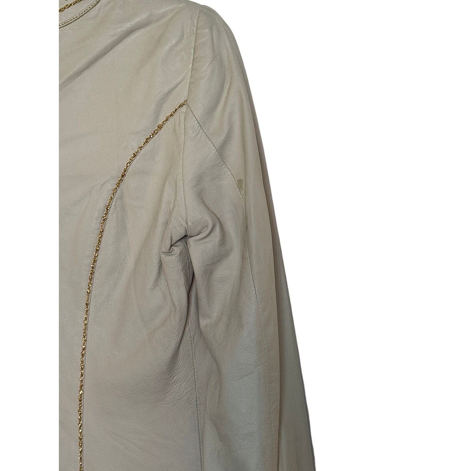 Roberto Cavalli ROBERTO CAVALLI Women Leather Jacket Beige Size S / US 4 / IT 40 - 9 Thumbnail
