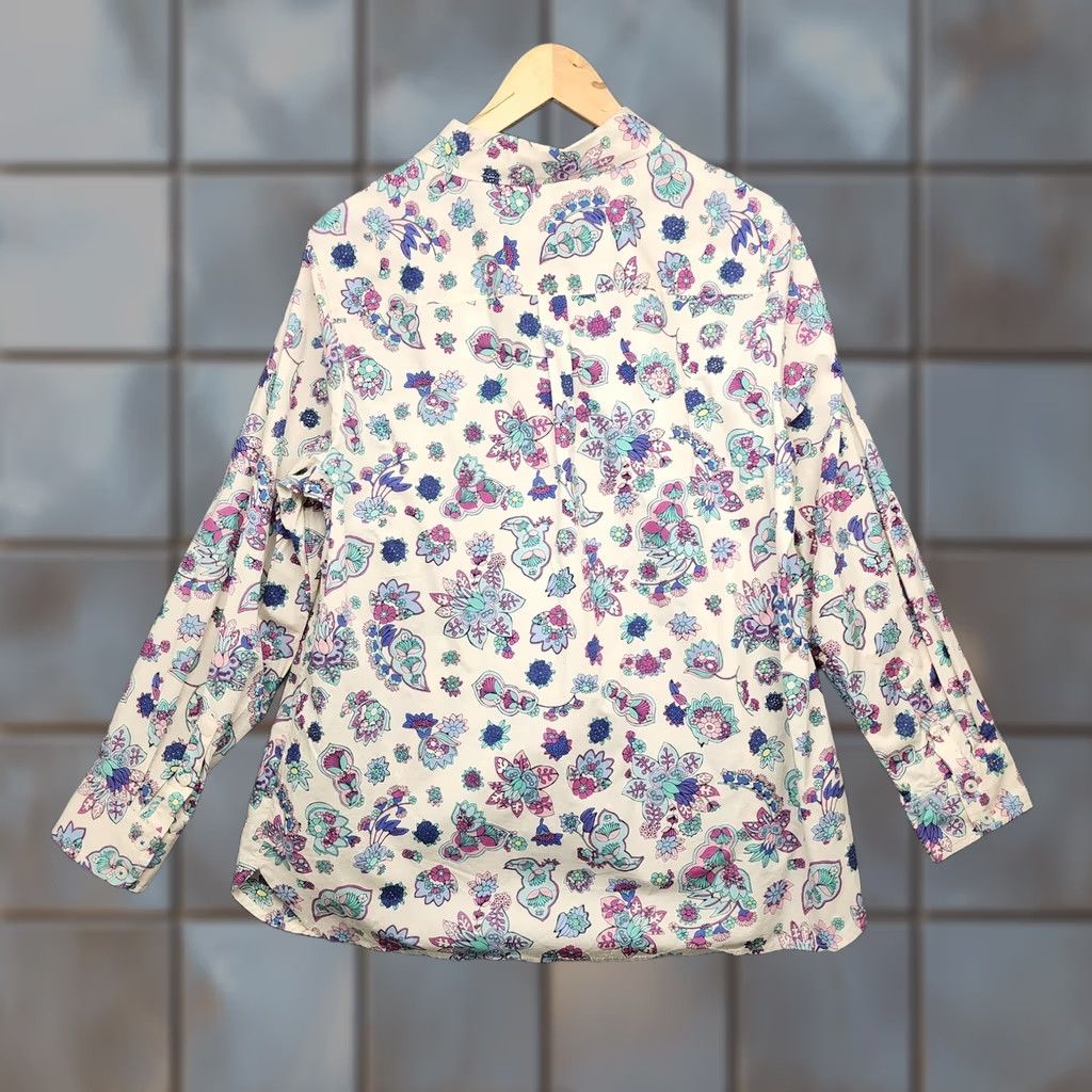 Talbots Talbots Top Womens 1X Blue Floral Long Sleeve Button-Up Cotton Shirt Womens Plus 1X Blue Floral Long Sleeve Button-Up Cotton Talbots Shirt Boys? Size XL / US 12-14 / IT 48-50 - 1 Thumbnail