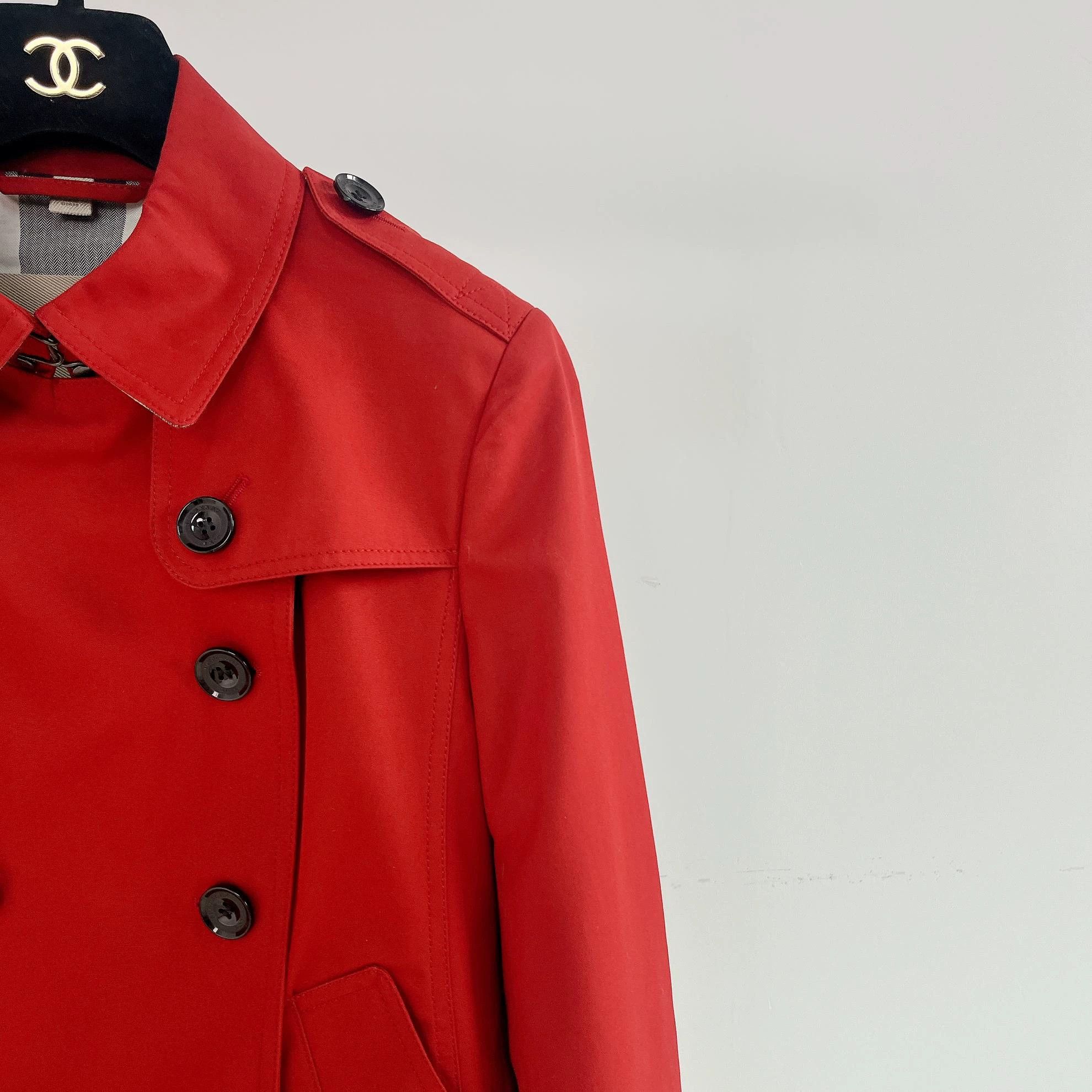 Burberry Burberry Red Short Double Breasted Jacket 36 2646 Size XS / US 0-2 / IT 36-38 - 3 Thumbnail