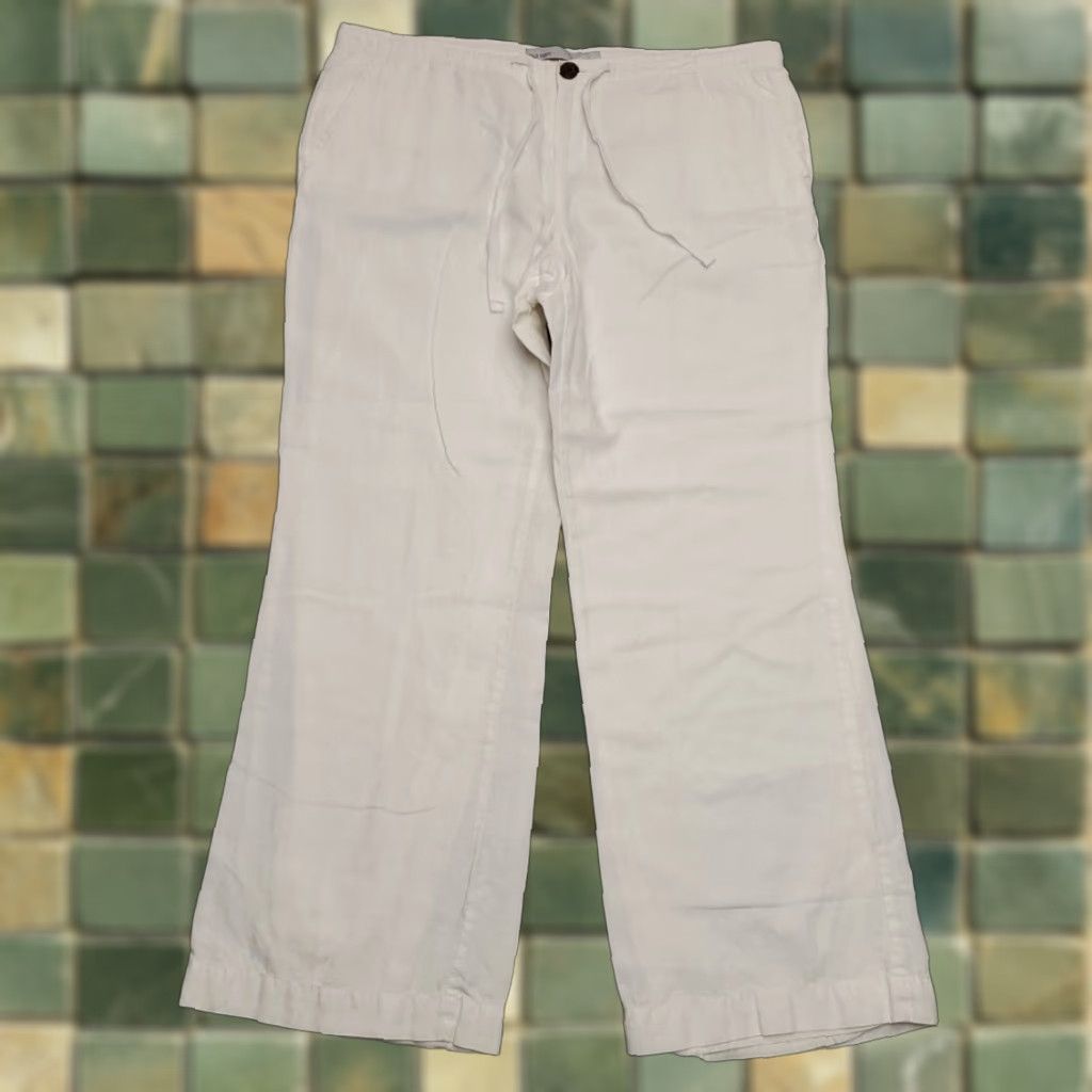 Old Navy Old Navy White Linen Wide Leg Pants Women 14 30in Inseam Mid Rise Casual Y2K Retro Modern USA Mens Womens Girls Boys Size 36" / US 14 / IT 50 - 1 Thumbnail