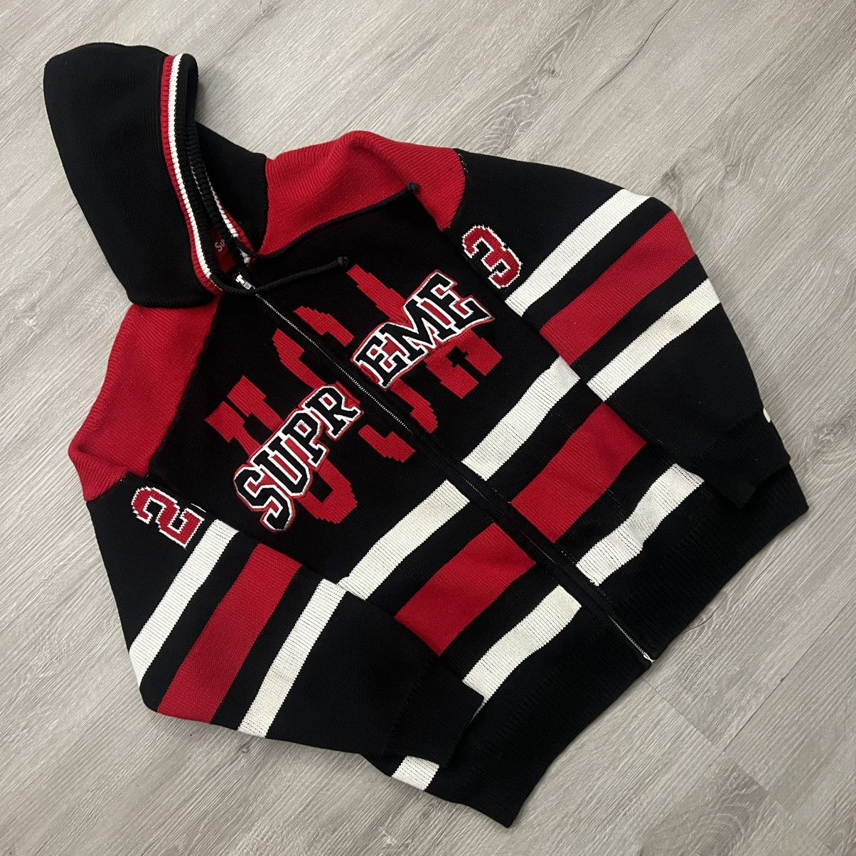 Supreme Supreme Beaded Zip Up Hooded Sweater | Grailed