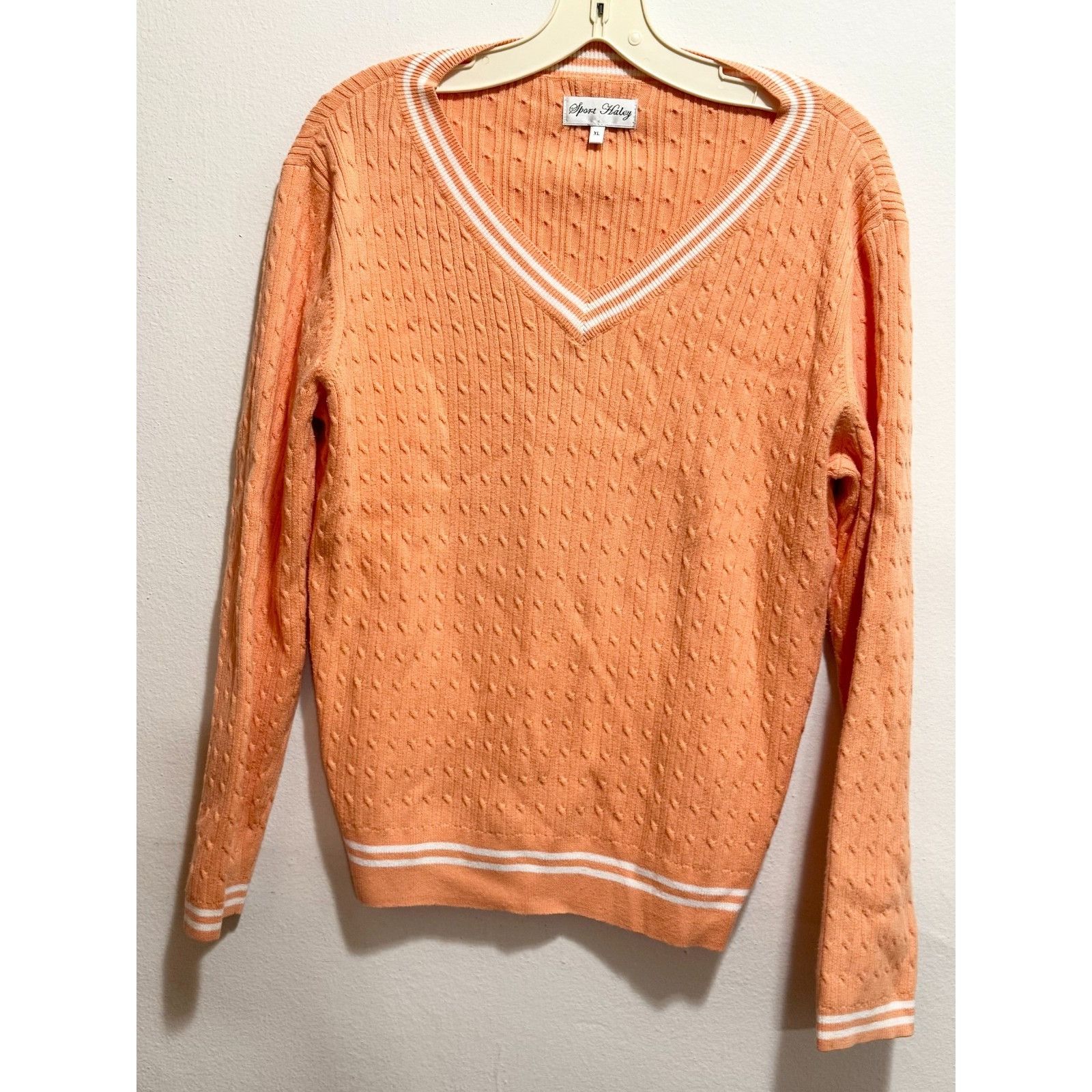 Other Sport Haley orange cable knit V neck sweater XL Size XL / US 12-14 / IT 48-50 - 3 Thumbnail