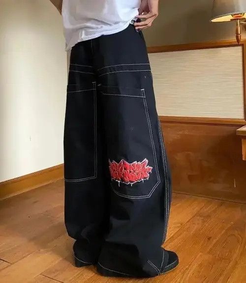 Japanese Brand × Vintage Harajuku Embroidery Baggy Jeans Size US 30 / EU 46 - 4 Thumbnail