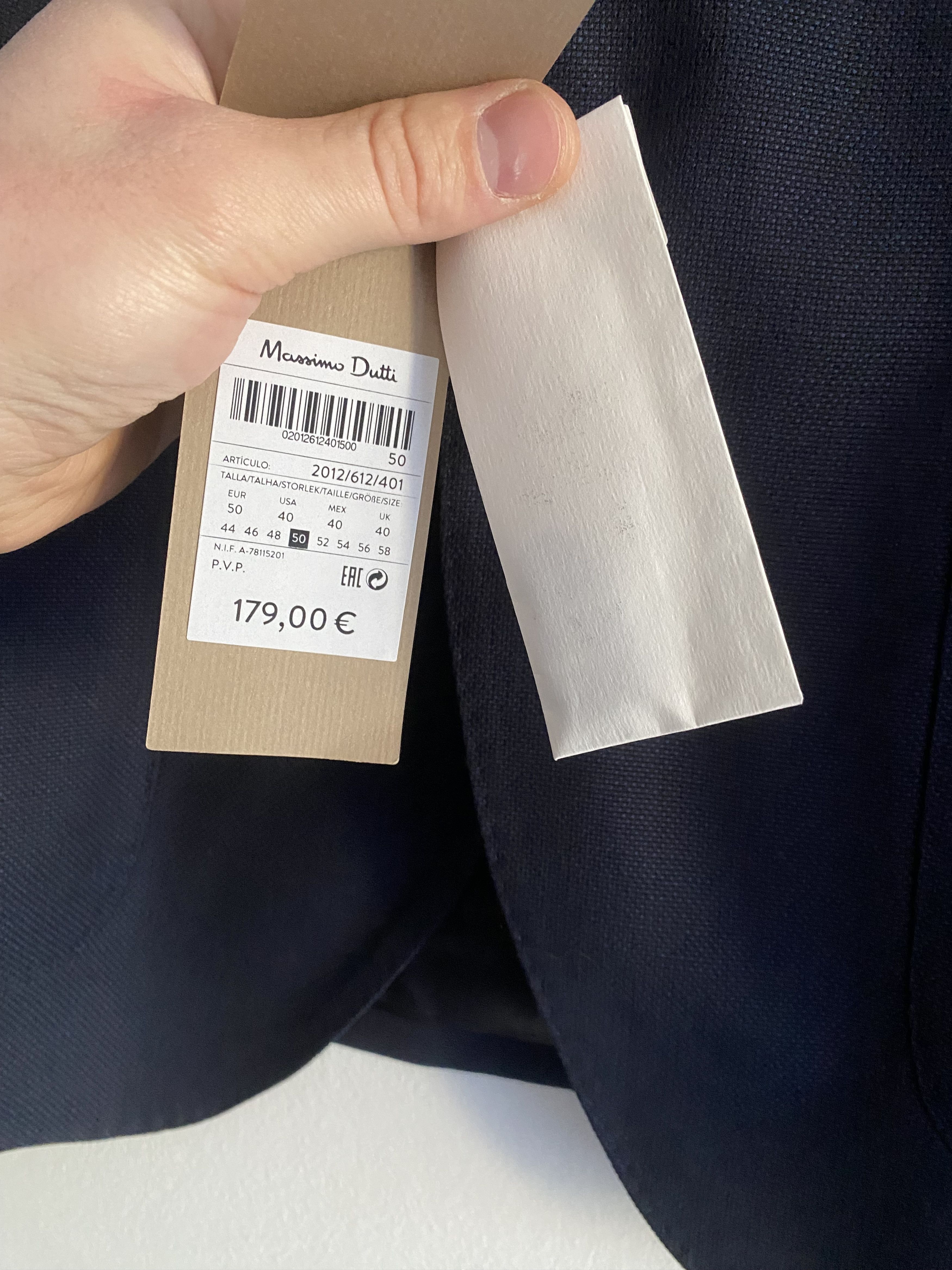 Massimo Dutti Massimo Dutti Navy Blue Slim Fit Blazer - NWT Size 40R - 3 Thumbnail