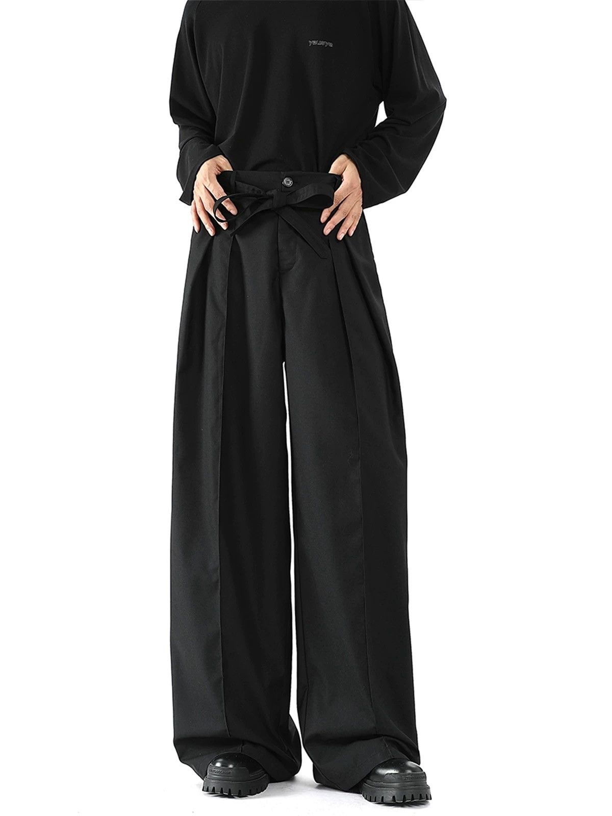 Japanese khaki loose wide-leg casual trousers