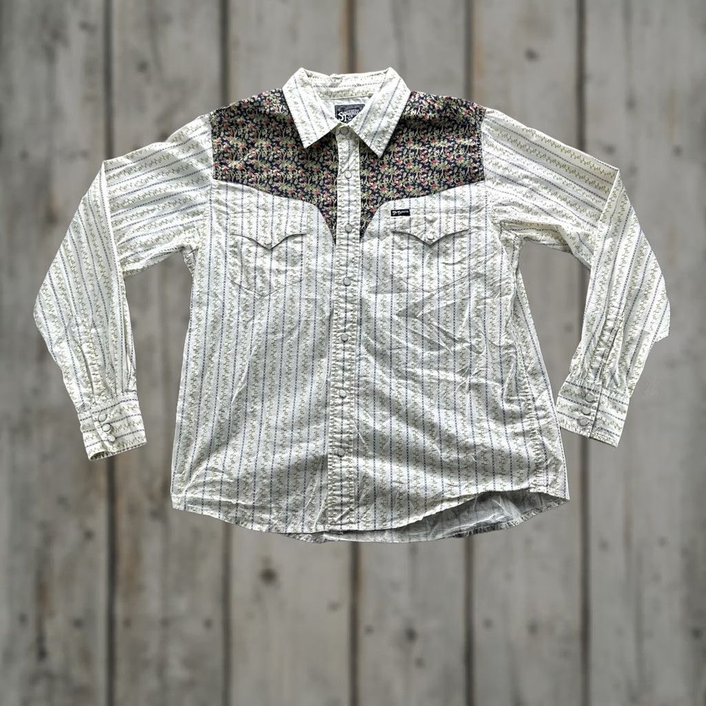 Vintage Southern Thread Shirt Mens M Western Pearl Snap Button Floral Long Sleeve Size US M / EU 48-50 / 2 - 1 Thumbnail