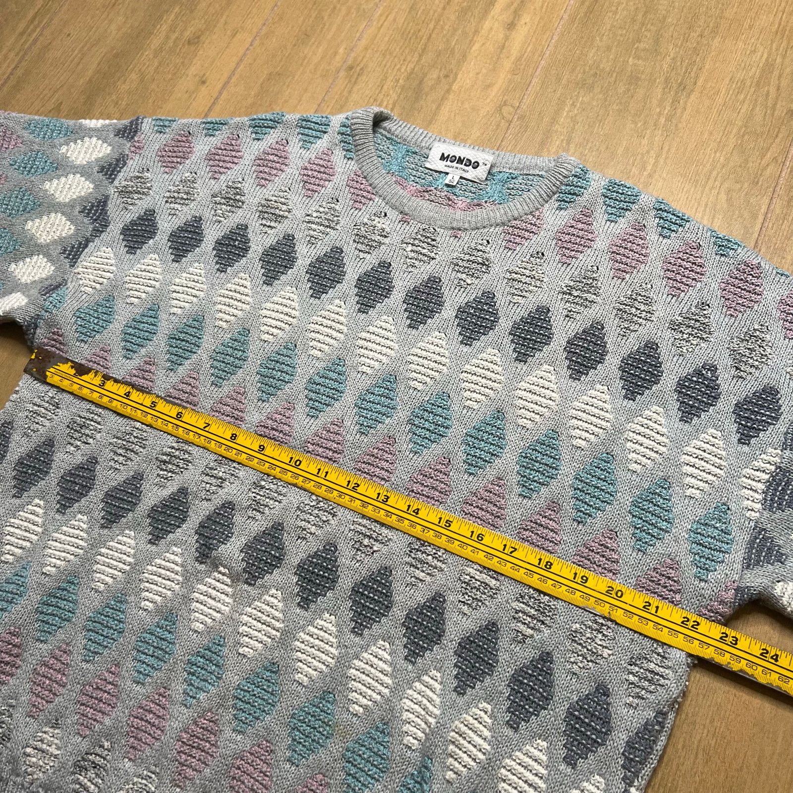 Vintage Vintage MONDO Italy Textured Knit Sweater L 52 Pastel 90s Size US L / EU 52-54 / 3 - 5 Thumbnail