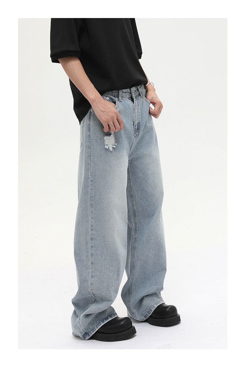 Japanese Brand × Jean Japanese retro distressed loose casual wide-leg jeans Size US 32 / EU 48 - 2 Thumbnail