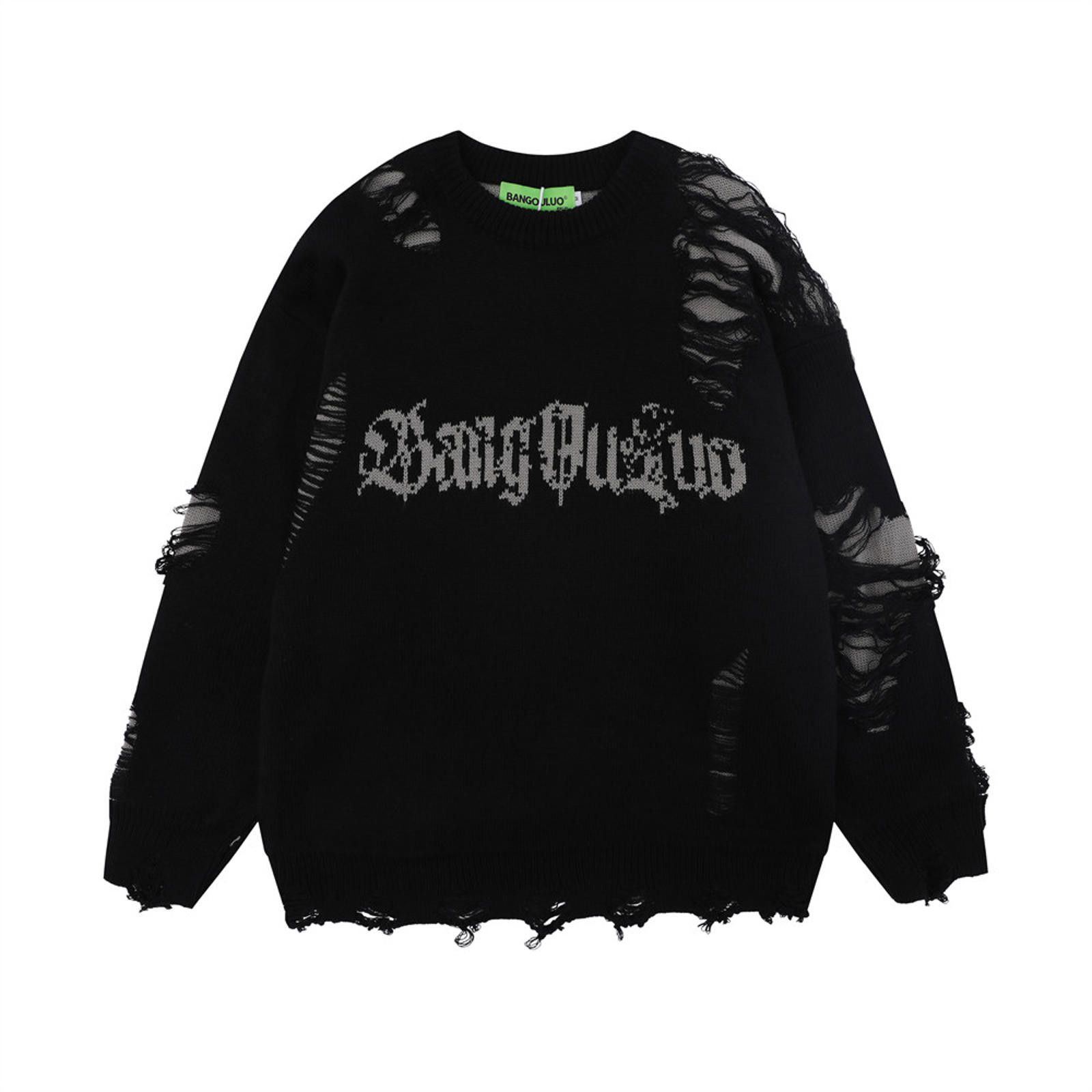 BangPluzio Distressed Knit Sweater