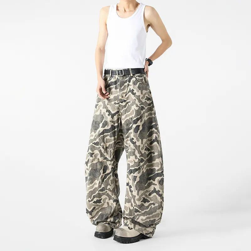 Japanese Brand Retro loose patchwork camouflage jeans Size US 32 / EU 48 - 6 Thumbnail
