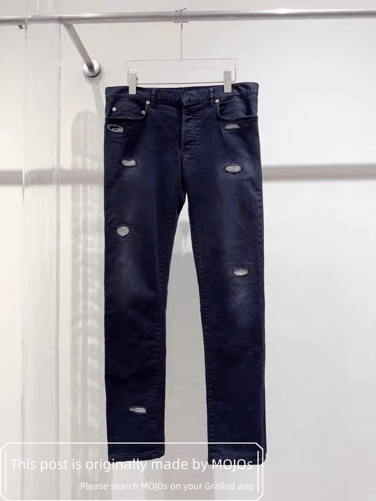 Dior Sz 33 Dior Distressed Patch Denim mojos114828 Size US 33 - 1 Thumbnail