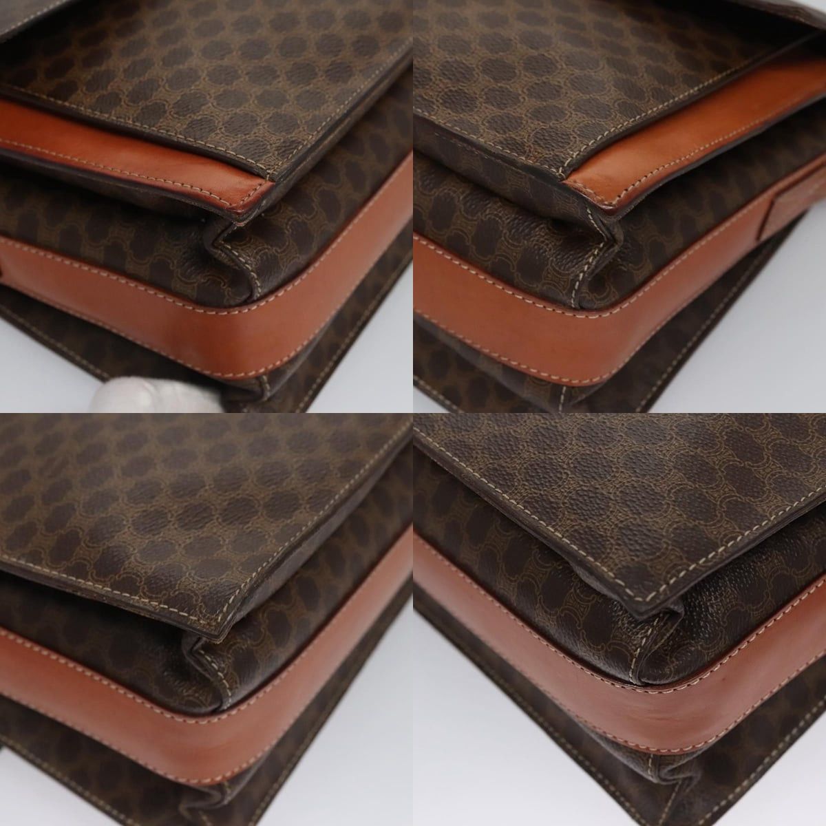 Celine CELINE Macadam Canvas Shoulder Bag Pvc Leather Brown Size ONE SIZE - 10 Thumbnail