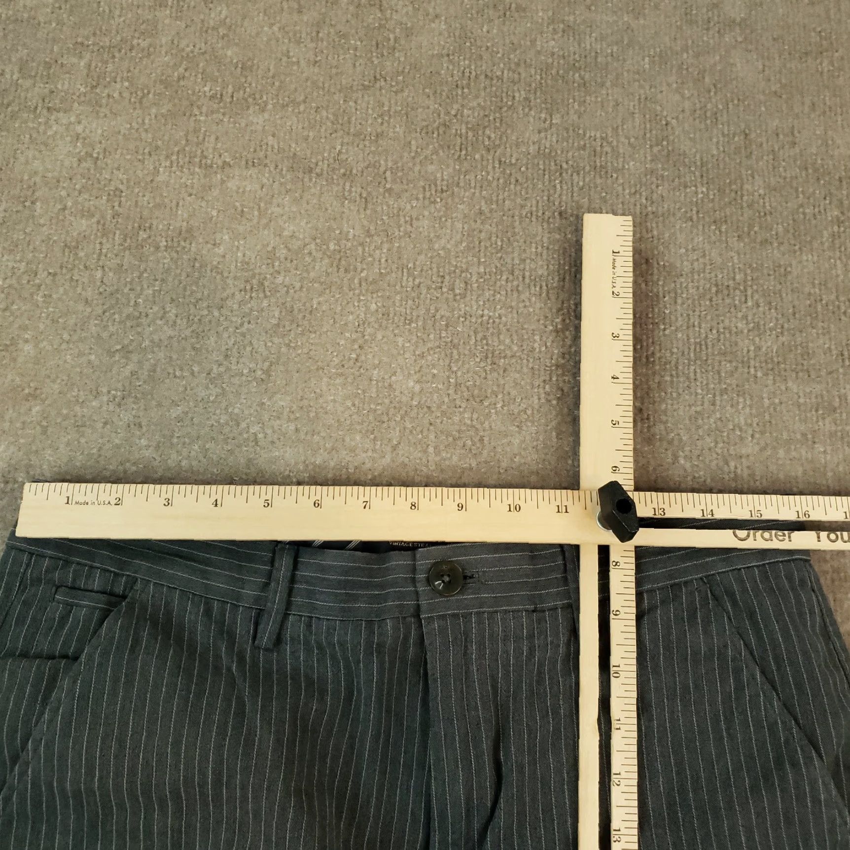 Banana Republic Banana Republic Mens Dress Pants 32x27 Gray Striped Straight Chino Pockets Casual Pants Size US 32 / EU 48 - 4 Thumbnail