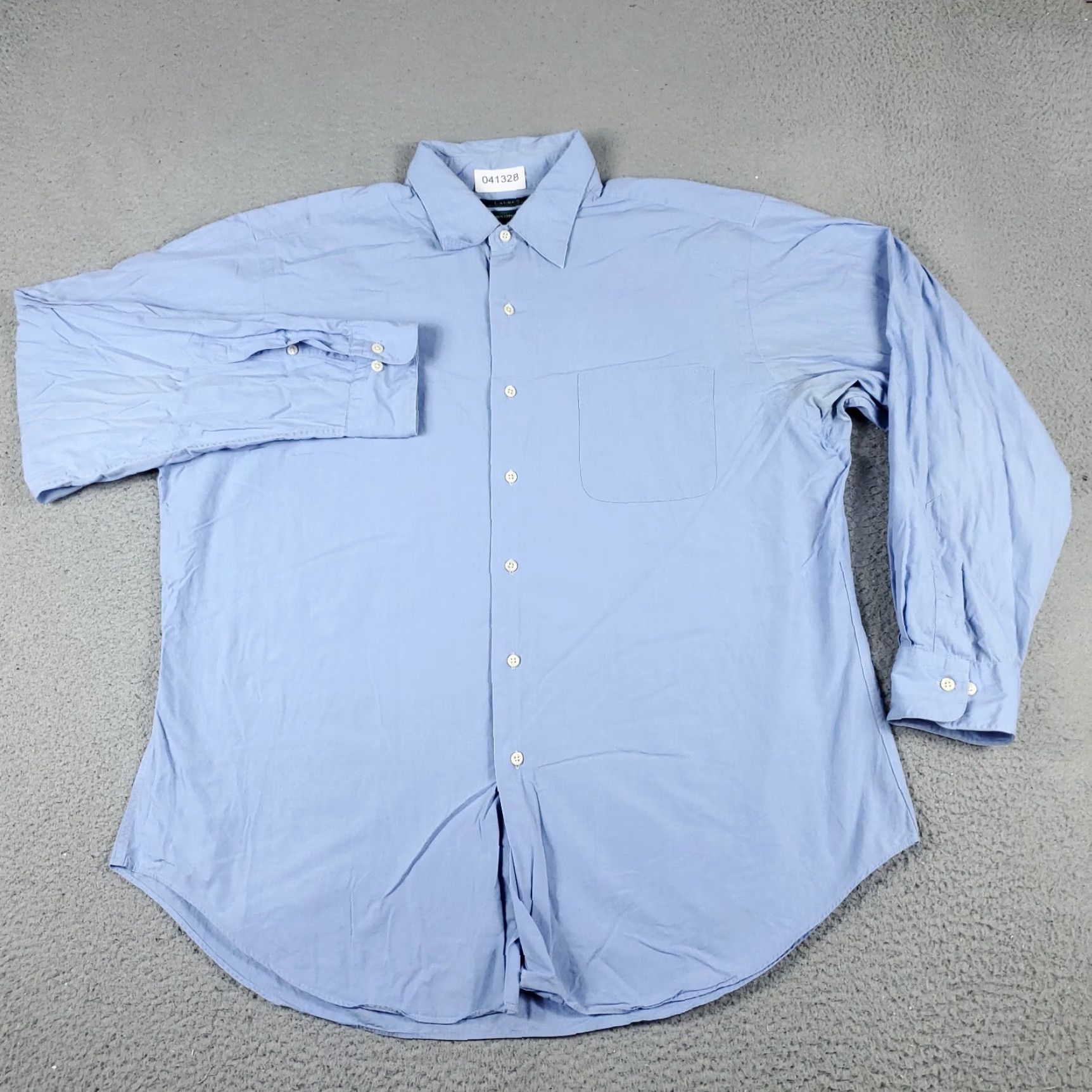 Ralph Lauren Ralph Lauren Shirt Mens 17 Blue Dress Button-Down Long Sleeve Cotton Regular Classic Casual Business 2000s Mens Size 46R - 2 Thumbnail