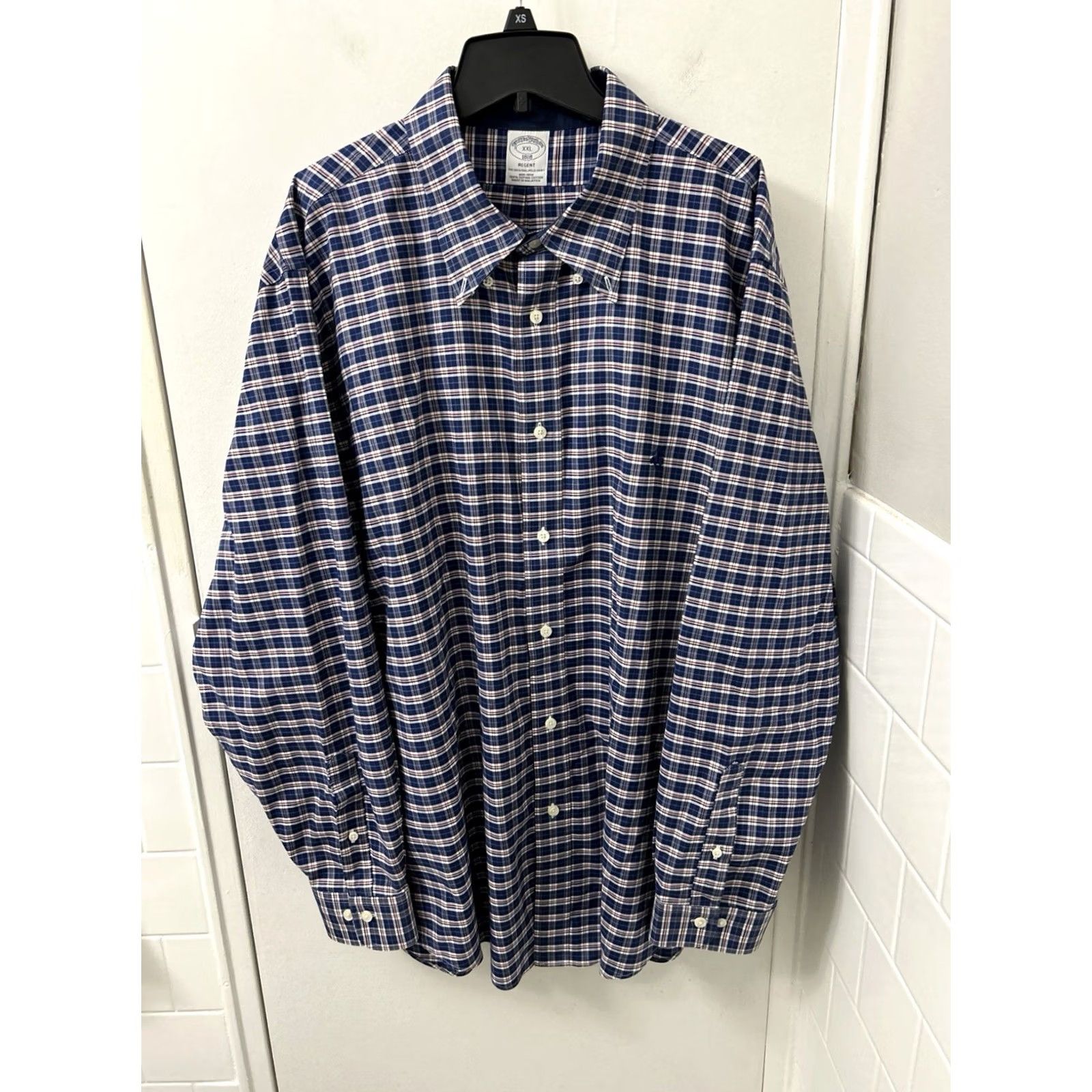 Brooks Brothers Brooks Brothers Original Polo Shirt Mens 2XL Blue Oxford Plaid Supima Cotton L/S Size US XXL / EU 58 / 5 - 2 Thumbnail
