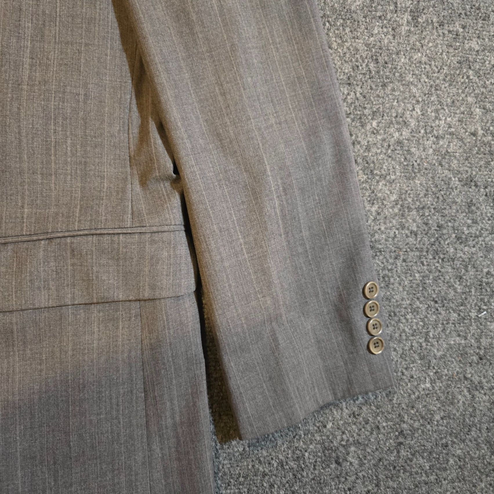 Brooks Brothers VINTAGE Brooks Brothers Jacket Mens 40R Gray Pinstripe Wool Stretch Two Button Career Blazer 3-in-1 Mens Size 40R - 3 Thumbnail
