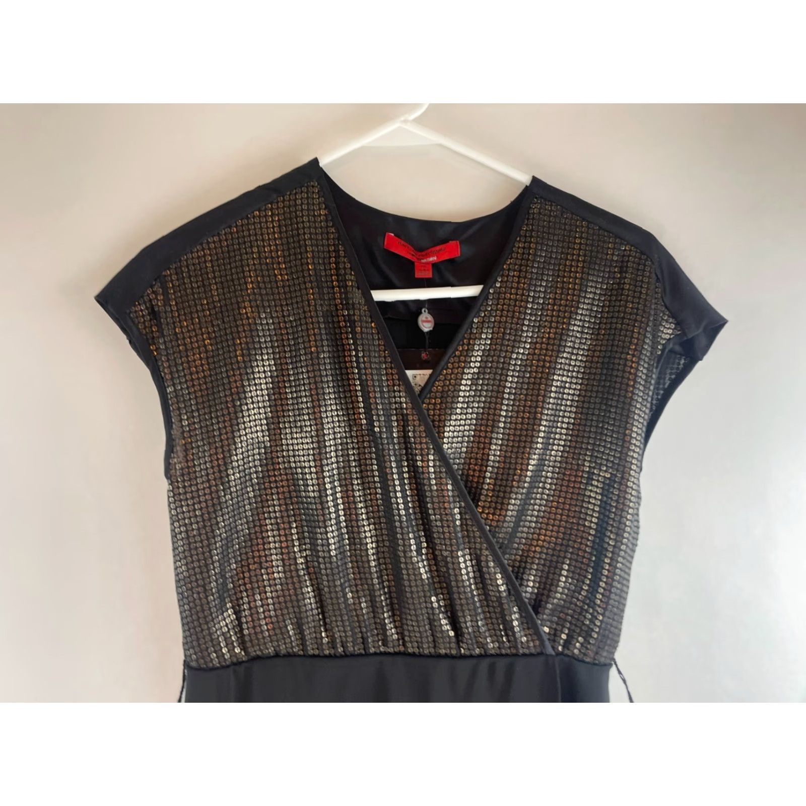 Narciso Rodriguez Narciso Rodriguez Dress Women's XS Black Bronze Sequin Midi Wrap NWD Size 26" / US 2 / IT 38 - 3 Thumbnail