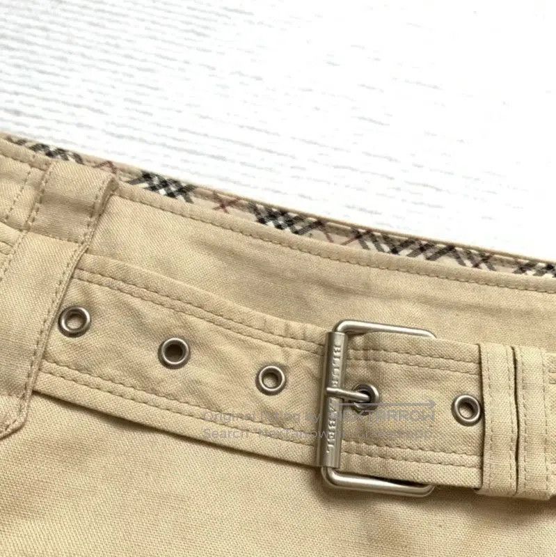 Burberry Burberry Cotton Khaki Mini Skirt for Women. Size 23" - 2 Thumbnail