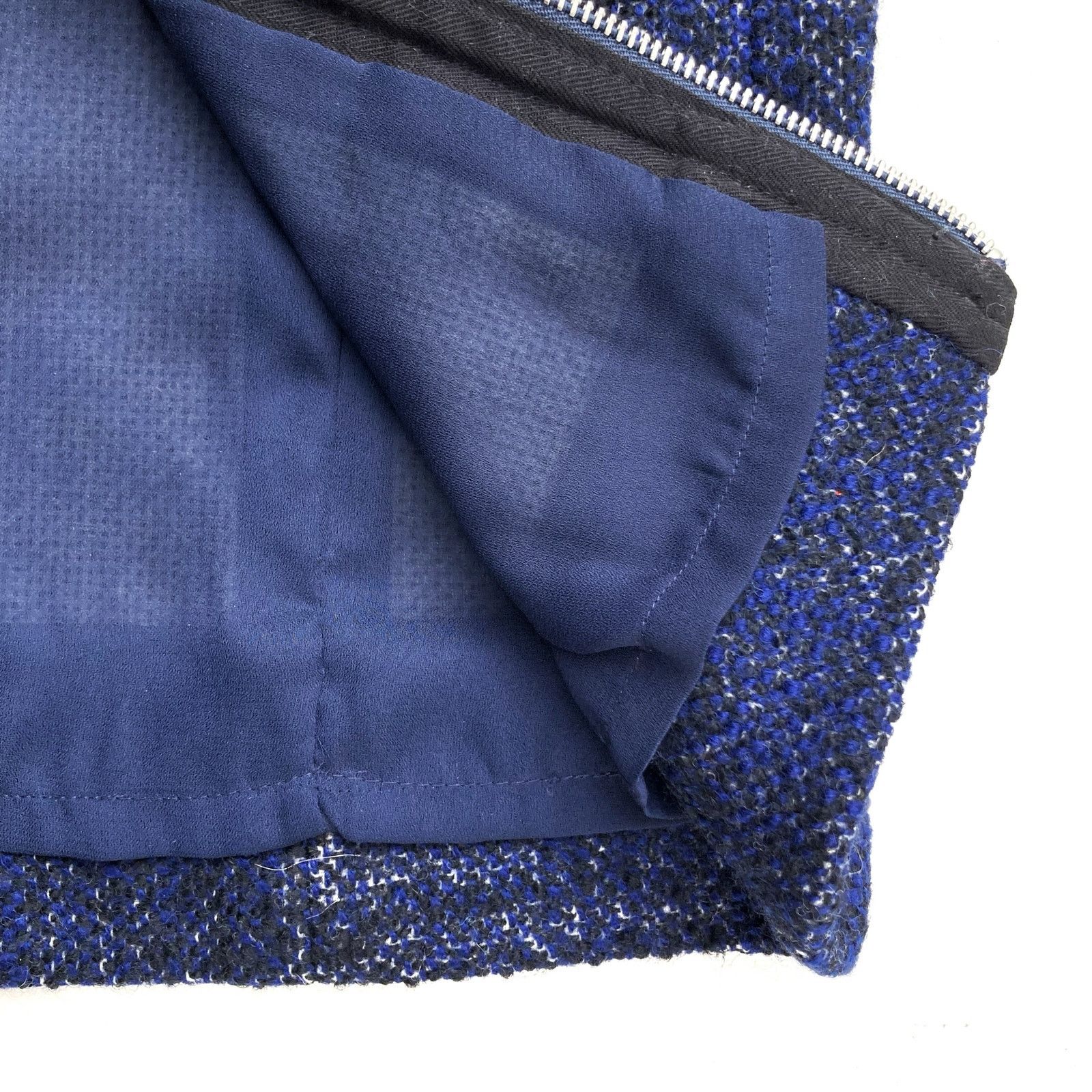 Marc Jacobs Marc by Marc Jacobs Y2K Indigo Wool Moto Zip Skirt Sz 12 Size 34" / US 12 / IT 48 - 9 Thumbnail