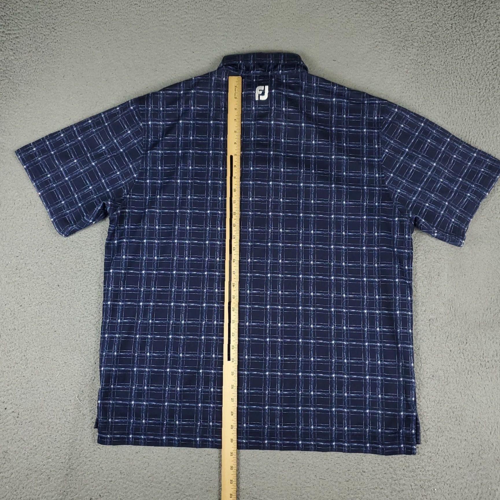 Footjoy FJ Polo Shirt Mens XL Blue Plaid Golf Casual Short Sleeve Shirt Size US XL / EU 56 / 4 - 4 Thumbnail