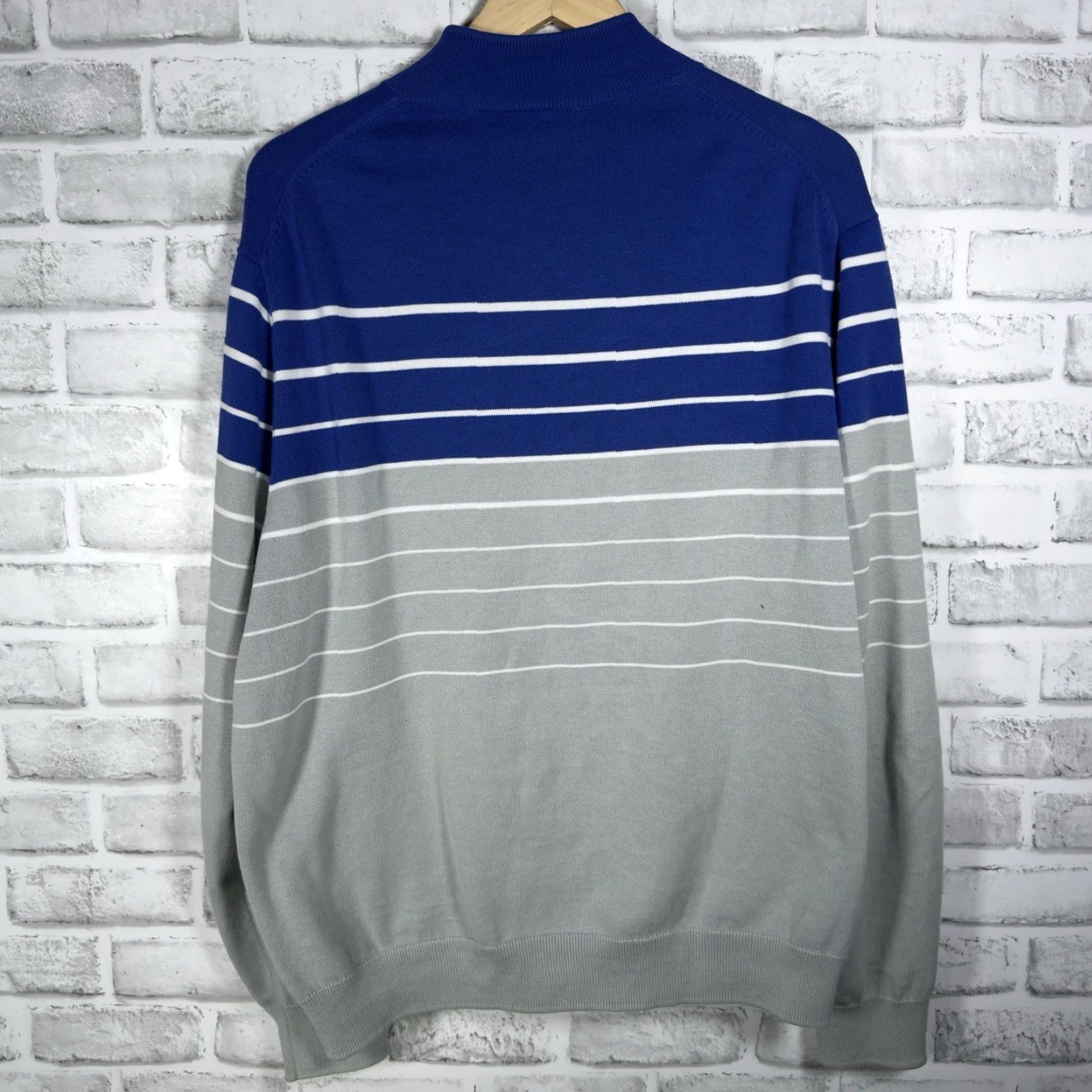 Puma PUMA Striped Casual Golf Quarter Zip Sweater Pullover Mens Size L Size US L / EU 52-54 / 3 - 5 Thumbnail