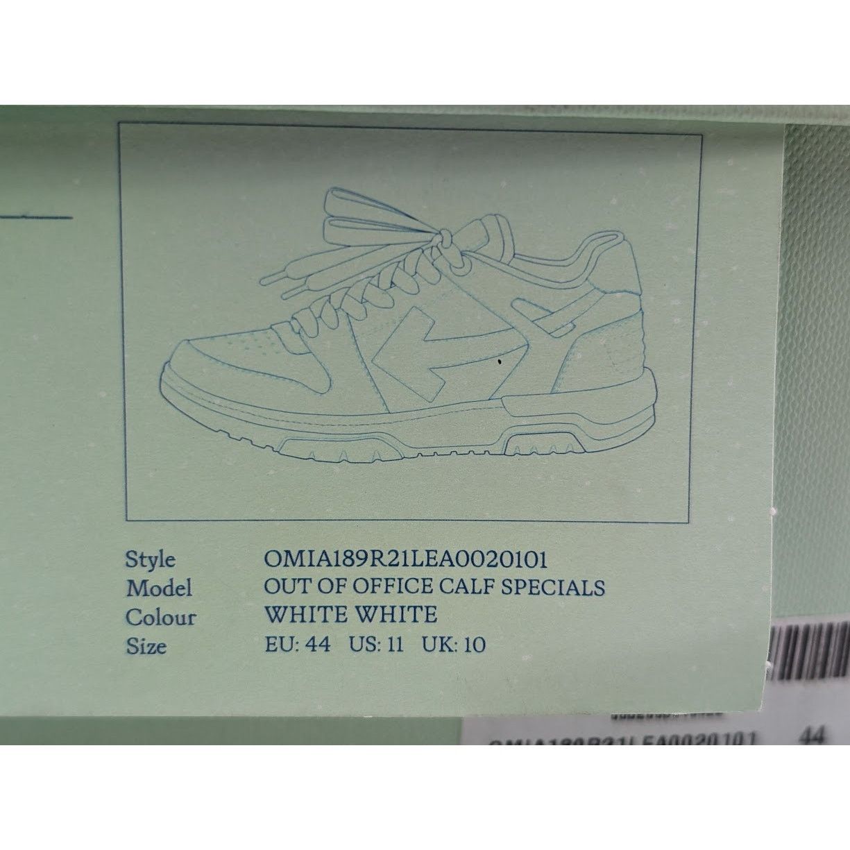 Off-White o1rshd1 Out Of Office Calf Low-Top Sneakers in White Size US 11 / EU 44 - 24 Thumbnail