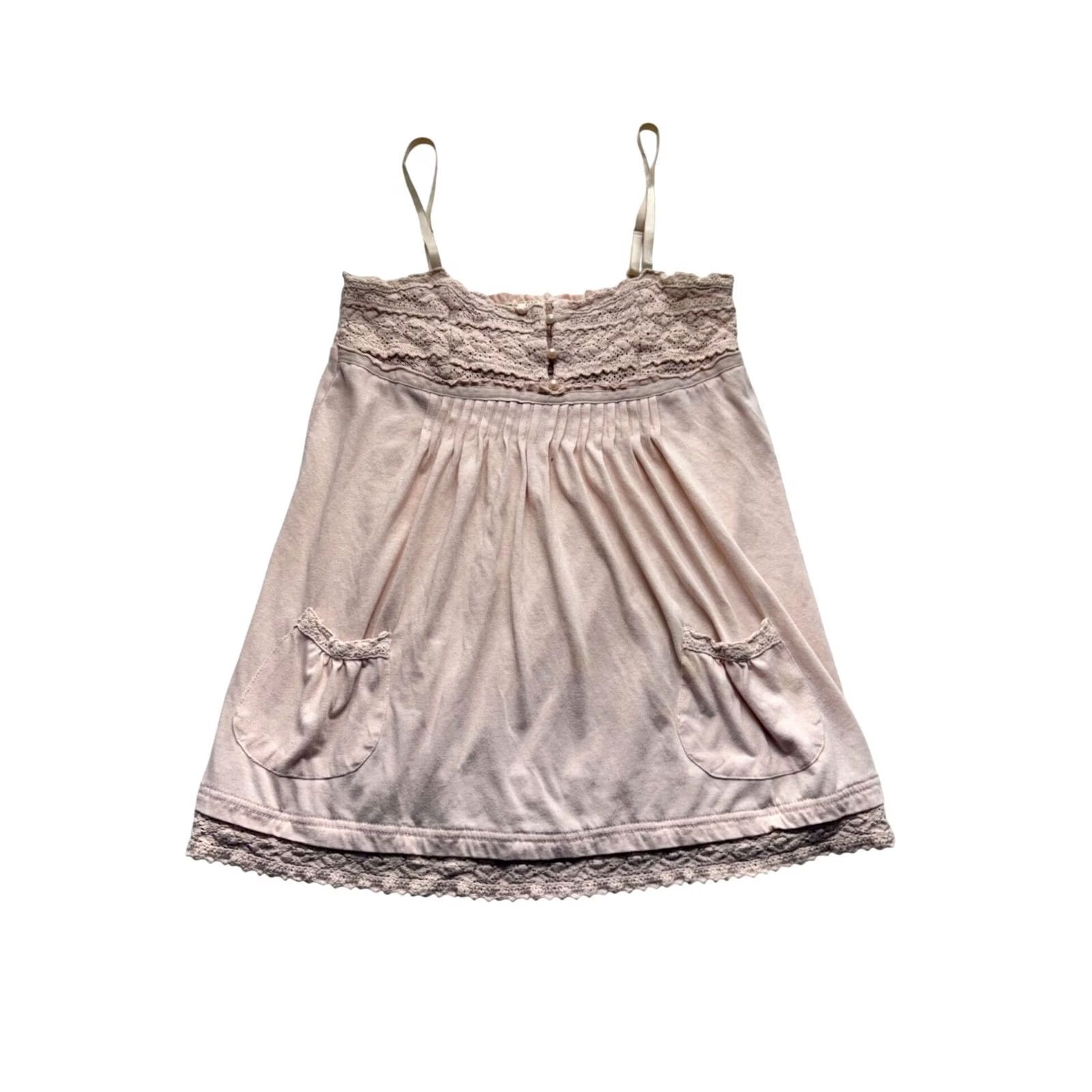 Pinko VINTAGE Pink Lace Trim Sleeveless Tank W/ Pockets Womens L Size L / US 10 / IT 46 - 2 Thumbnail