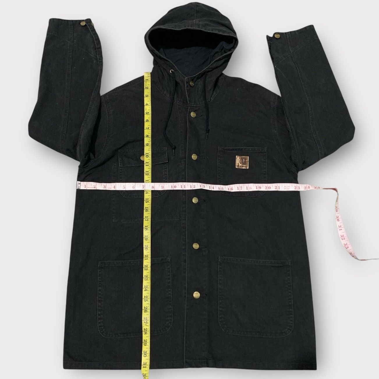 Carhartt VINTAGE CARHARTT DENIM HOODIE CHORE JACKET BUTTON BLACK Size US L / EU 52-54 / 3 - 5 Thumbnail