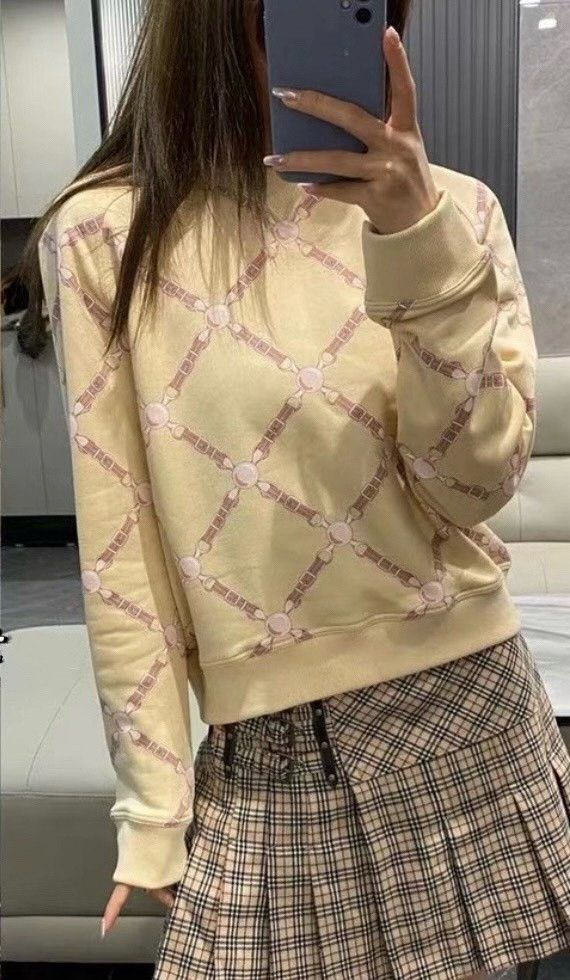 Hermes Hermes Cream Saddle Lock Print Sweatshirt Size US M / EU 48-50 / 2 - 8 Thumbnail