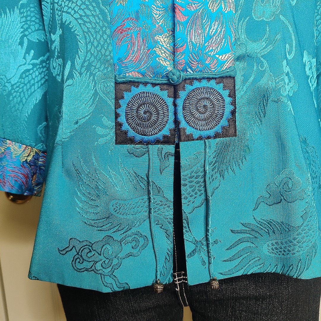 Vintage Vintage jewel tone embroidered button front oriental jacket Size L / US 10 / IT 46 - 5 Thumbnail