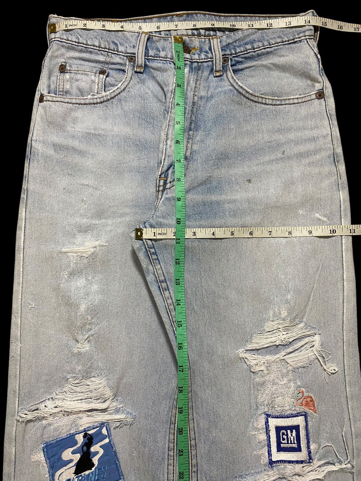 Levi's Vintage Clothing Vintage Levis 525 Light Wash Patched Distressed Jeans Size US 29 - 17 Thumbnail