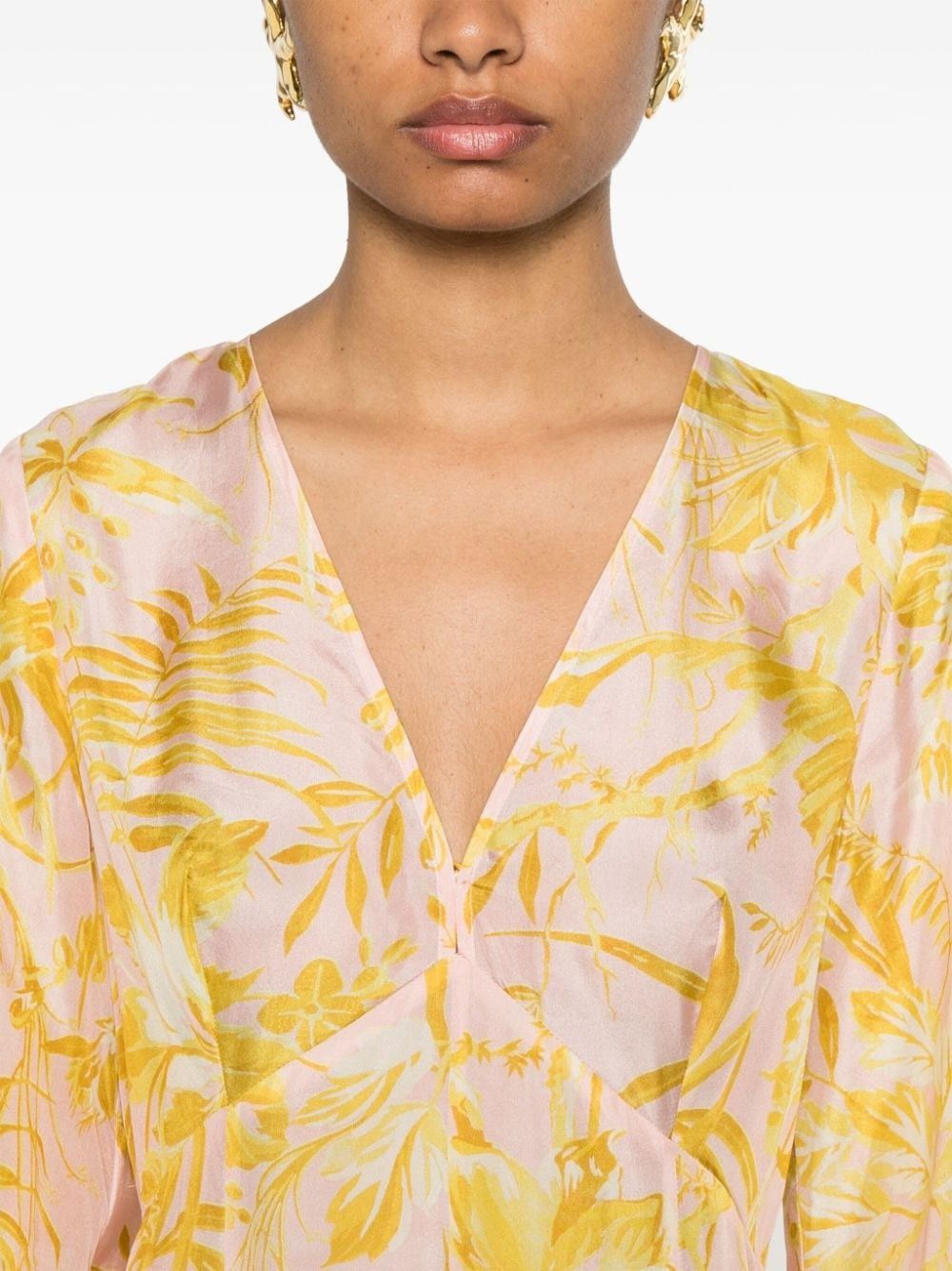Zimmermann oc11z0525 Floral Print Maxi Dress in Pink & Yellow Size L / US 10 / IT 46 - 5 Thumbnail