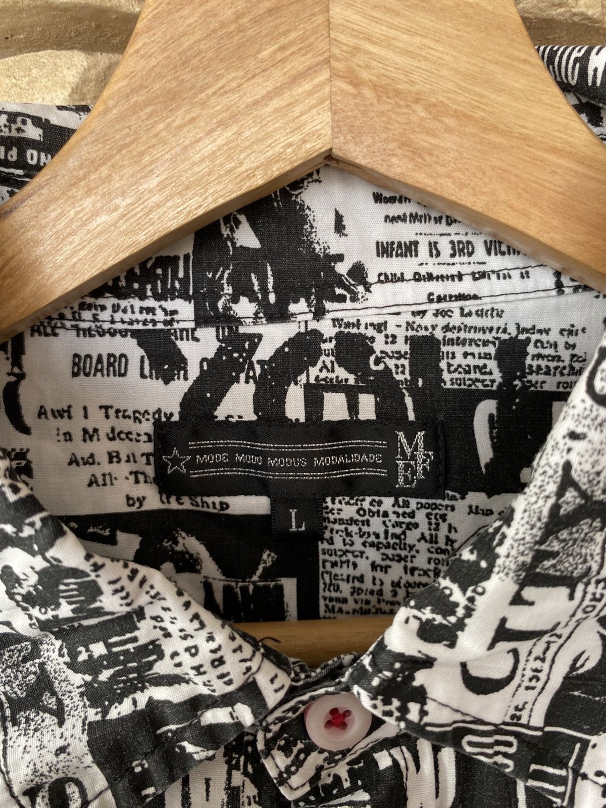 Vintage Vintage Seditionaries Punk Newspaper Sexy Print Button Up Shirt Long Sleeve Size US M / EU 48-50 / 2 - 9 Thumbnail