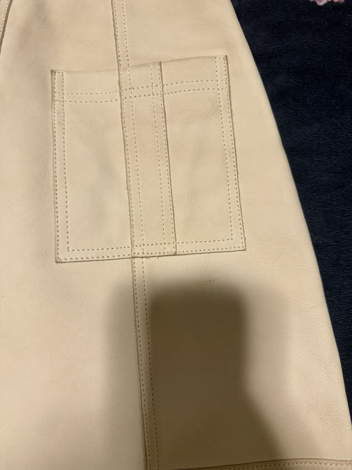 Aje Women’s Cream Leather Skirt Size 26" / US 2 / IT 38 - 6 Thumbnail