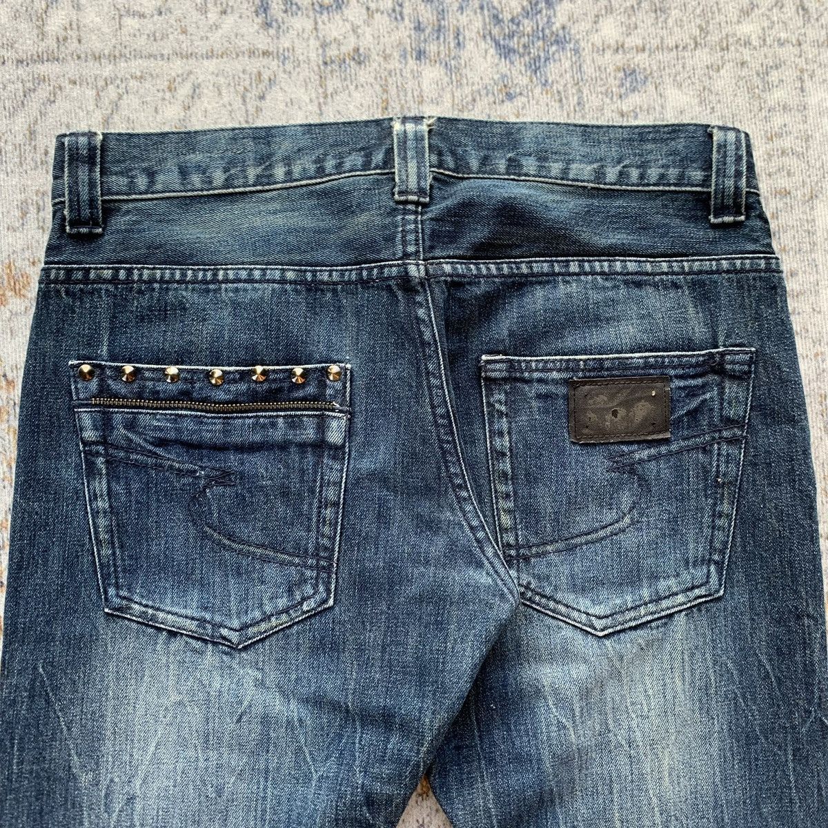 Japanese Brand Japanese Brand Semantic Studded Punk Blue Wash Flared Jeans Size US 34 / EU 50 - 7 Thumbnail