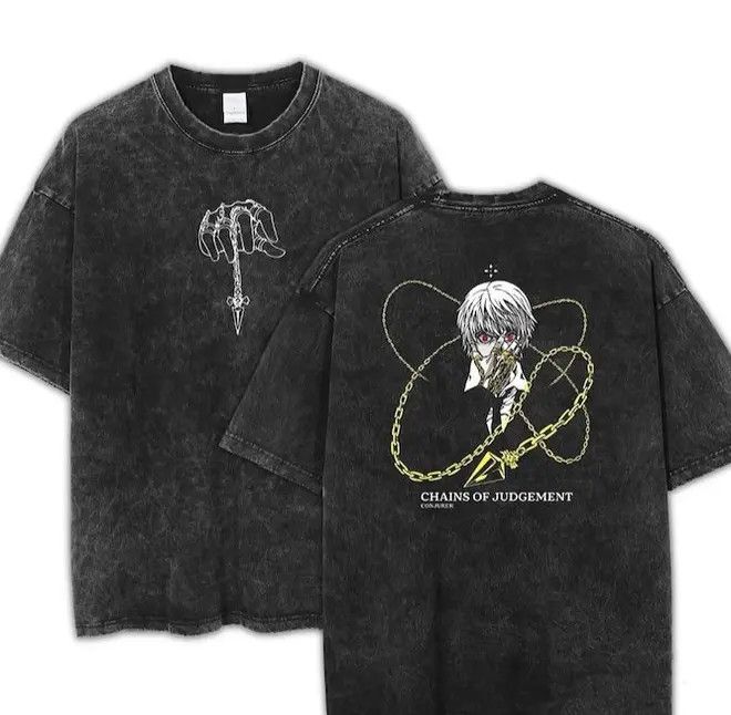 Anime × Designer kurapica hunterxh Vintage style Washed Oversized t-shirt Size US L / EU 52-54 / 3 - 1 Thumbnail