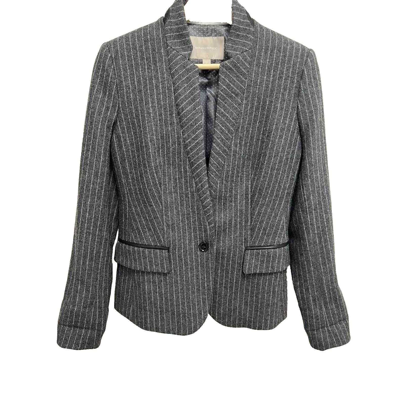 Banana Republic Banana Republic Women Wool Blend Jacket Gray Size 2 A000638 Size XS / US 0-2 / IT 36-38 - 1 Thumbnail
