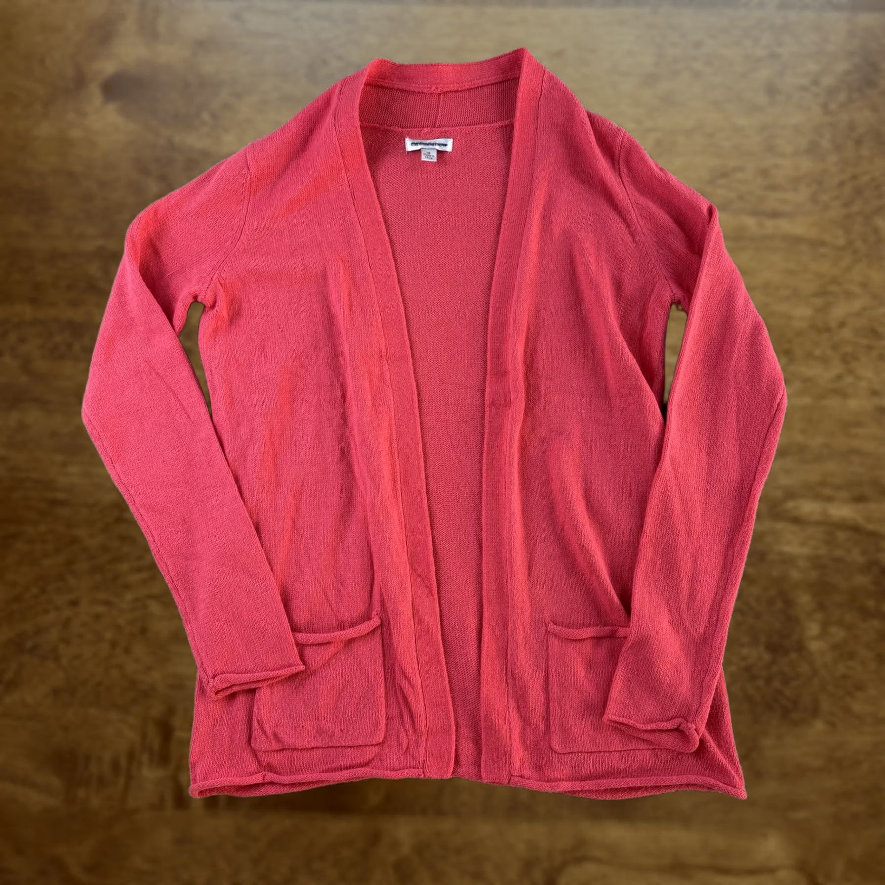 Croft & Barrow Croft & Barrow Sweater Womens Medium Pink V Neck Open Front Pockets Cardigan Size M / US 6-8 / IT 42-44 - 1 Thumbnail