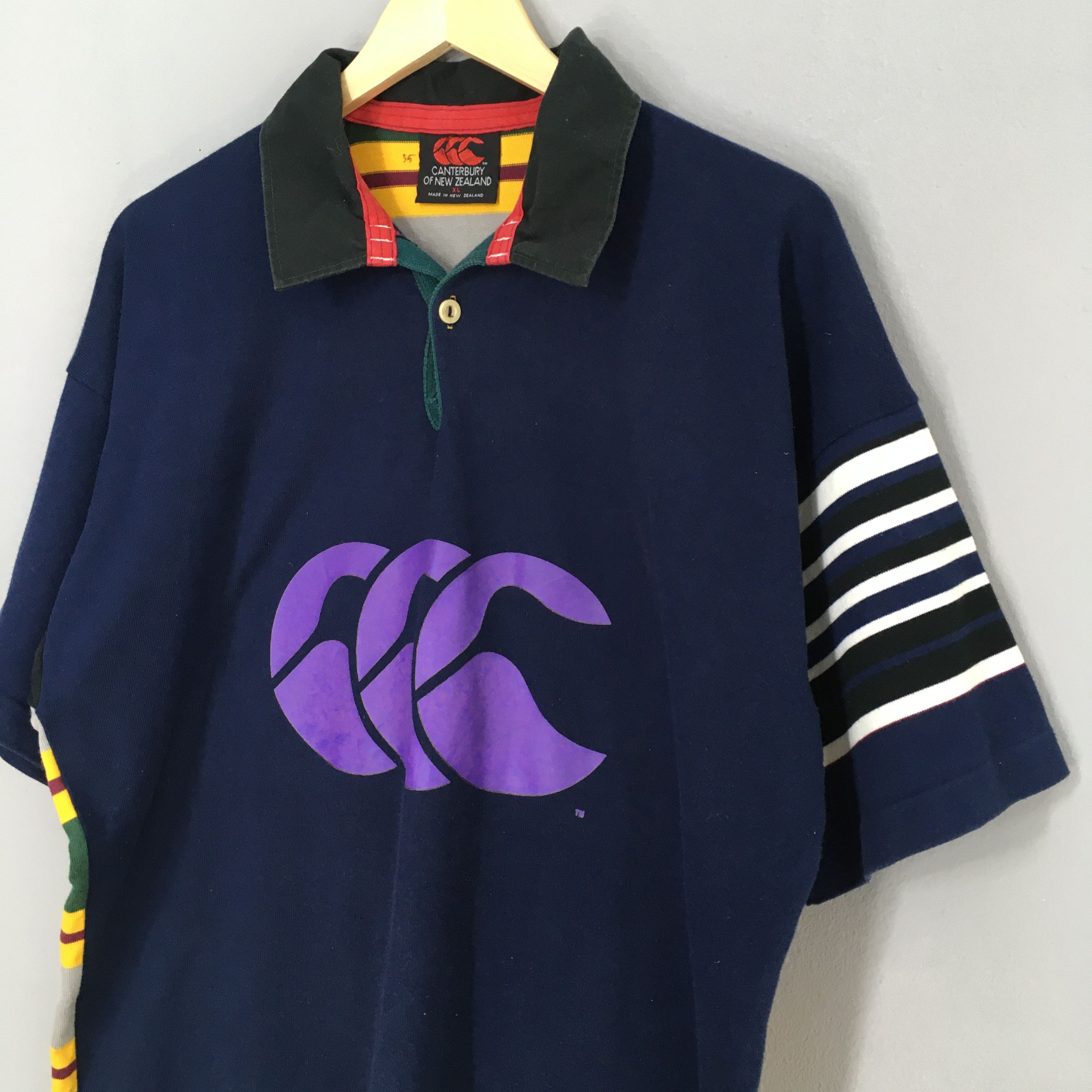 Canterbury of New Zealand × Vintage Vintage Canterbury Of New Zealand CCC Rugby Stripes Shirt XL Size US XL / EU 56 / 4 - 4 Thumbnail