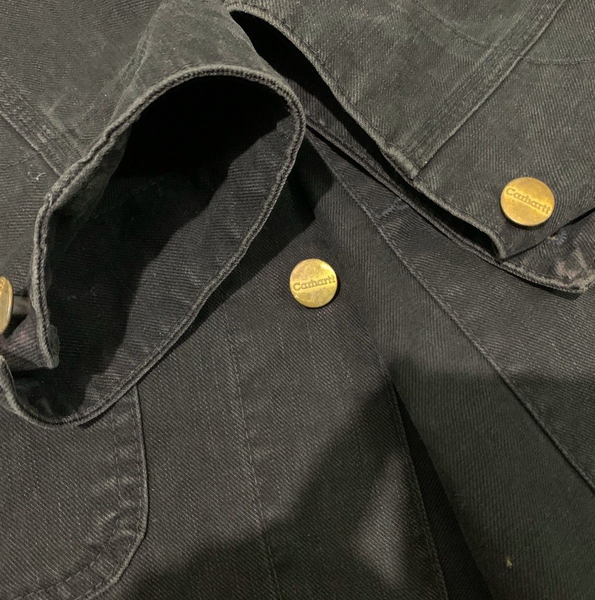 Carhartt VINTAGE CARHARTT DENIM HOODIE CHORE JACKET BUTTON BLACK Size US L / EU 52-54 / 3 - 7 Thumbnail
