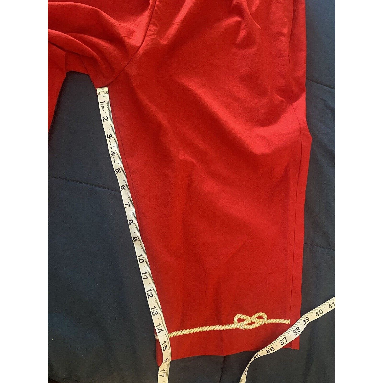 & Other Stories Women's M Petite Red Elastic Waist Capri Pants BonWorth Size 32" / US 10 / IT 46 - 8 Thumbnail