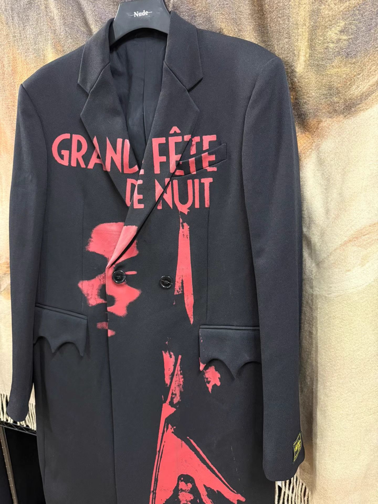 Raf Simons Raf Simons Paint Print Wool Coat K20 Size US M / EU 48-50 / 2 - 2 Thumbnail