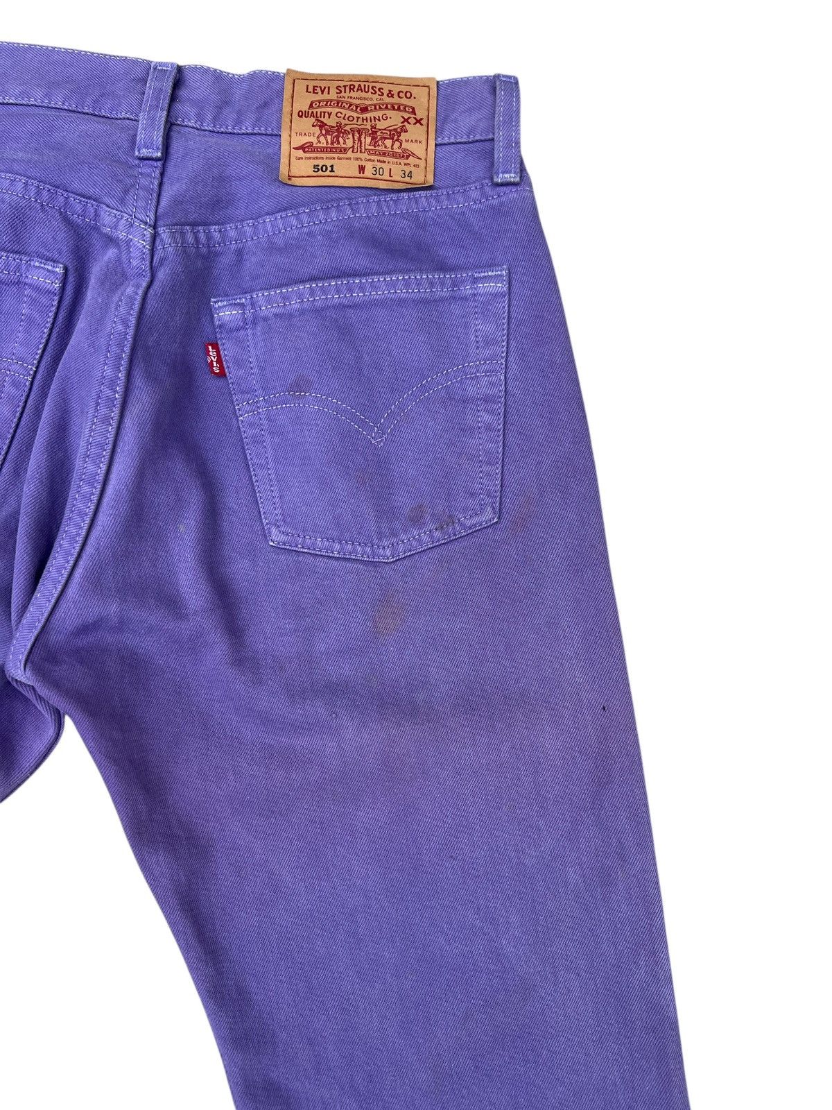 Levi's Vintage 1999 Levi’s 501 Faded Stains Purple Denim Jeans Size US 30 / EU 46 - 18 Thumbnail