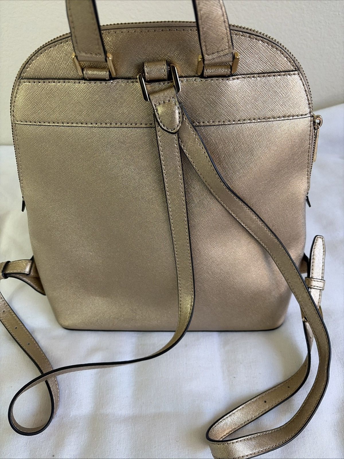 Michael Kors Michael Kors Signature Cream/Gold Backpack Size ONE SIZE - 6 Thumbnail